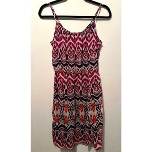 GAP Retro Print Lined Gathered Waist Sun Dress Size M